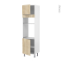 #Colonne de cuisine N°1321 - Four+MO encastrable niche 36/38 - IKORO Chêne clair - 2 portes - L60 x H217 x P58 cm