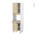 #Colonne de cuisine N°2156 - Four encastrable niche 45  - IKORO Chêne clair - 2 portes 1 tiroir - L60 x H195 x P58 cm