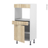 #Colonne de cuisine N°56 - Four encastrable niche 45  - IKORO Chêne clair - 1 porte 1 tiroir - L60 x H125 x P58 cm
