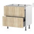 #Meuble de cuisine Casserolier <br />IKORO Chêne clair, 2 tiroirs, L80 x H70 x P58 cm 