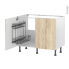 #Meuble de cuisine Sous évier <br />IKORO Chêne clair, 2 portes lessiviel, L100 x H70 x P58 cm 