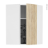 #Meuble de cuisine - Angle haut - IKORO Chêne clair - Tourniquet 1 porte N°23 L40 cm - L65 x H92 x P37 cm