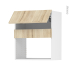 #Meuble de cuisine - Haut MO encastrable niche 38 - IKORO Chêne clair - 1 abattant - L60 x H70 x P37 cm