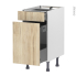 #Meuble de cuisine - Range épice - IKORO Chêne clair - 3 tiroirs - L40 x H70 x P58 cm