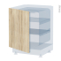 #Porte frigo sous plan Intégrable N°21 <br />IKORO Chêne clair, L60 x H70 cm 