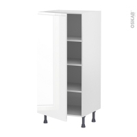Colonne de cuisine N°27 - Armoire étagère - IPOMA Blanc brillant - 1 porte - L60 x H125 x P58 cm