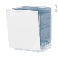 Porte lave vaisselle - Full intégrable N°21 - IPOMA Blanc brillant - L60 x H70 cm