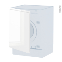 Porte lave linge - à repercer N°21 - IPOMA Blanc brillant - L60 x H70 cm