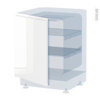 Porte frigo sous plan - Intégrable N°21 - IPOMA Blanc brillant - L60 x H70 cm