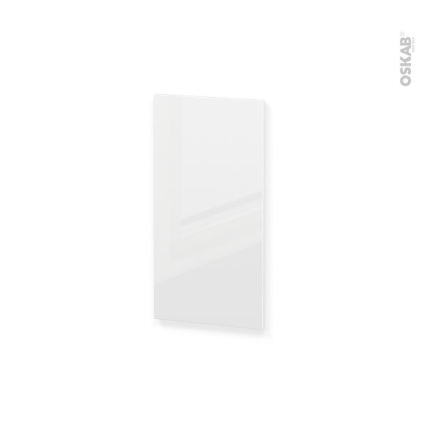 Finition cuisine - Joue N°30 - IPOMA Blanc brillant - Avec sachet de fixation - L37 x H70 x Ep.1.6 cm
