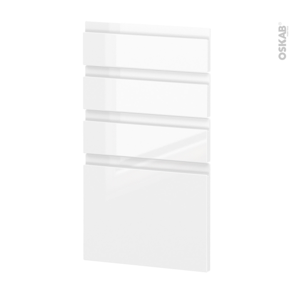 Façades de cuisine - 4 tiroirs N°53 - IPOMA Blanc brillant - L40 x H70 cm