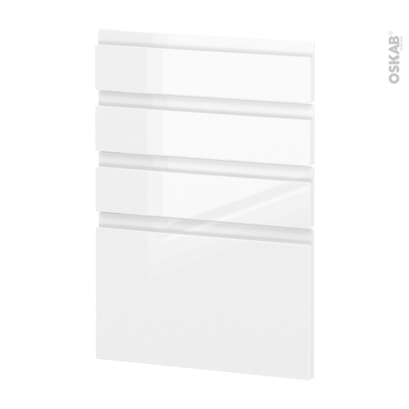 Façades de cuisine - 4 tiroirs N°55 - IPOMA Blanc brillant - L50 x H70 cm