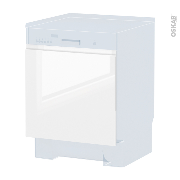 Porte lave vaisselle Intégrable N°16 <br />IPOMA Blanc brillant, L60 x H57 cm 