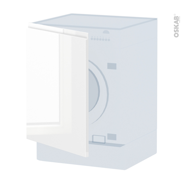 Porte lave linge à repercer N°21 <br />IPOMA Blanc brillant, L60 x H70 cm 