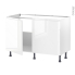 #Meuble de cuisine Sous évier <br />IPOMA Blanc brillant, 2 portes, L120 x H70 x P58 cm 