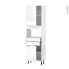 #Colonne de cuisine N°2156 - MO encastrable niche 36/38 - IPOMA Blanc brillant - 2 portes 2 tiroirs - L60 x H195 x P37 cm