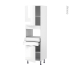 #Colonne de cuisine N°2156 - MO encastrable niche 36/38 - IPOMA Blanc brillant - 2 portes 2 tiroirs - L60 x H195 x P58 cm