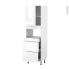 #Colonne de cuisine N°2157 - MO encastrable niche 36/38 - IPOMA Blanc brillant - 1 porte 3 tiroirs - L60 x H195 x P58 cm