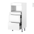 #Colonne de cuisine N°57 - MO encastrable niche 36/38 - IPOMA Blanc brillant - 3 tiroirs - L60 x H125 x P58 cm