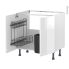 #Meuble de cuisine - Sous évier - IPOMA Blanc brillant - 2 portes lessiviel poubelle ronde - L80 x H70 x P58 cm