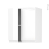 #Meuble de cuisine - Haut ouvrant - IPOMA Blanc brillant - 2 portes - L60 x H70 x P37 cm