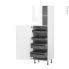 #Colonne de cuisine N°2127 - Armoire de rangement - IPOMA Blanc brillant - 4 tiroirs à l'anglaise - L60 x H195 x P58 cm