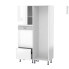 #Colonne de cuisine - Lave vaisselle intégrable - IPOMA Blanc brillant - L60 x H195 x P58 cm