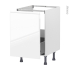 #Meuble de cuisine Sous évier <br />IPOMA Blanc brillant, 1 porte coulissante, L50 x H70 x P58 cm 