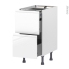 #Meuble de cuisine Casserolier <br />IPOMA Blanc brillant, 2 tiroirs 1 tiroir à l'anglaise, L40 x H70 x P58 cm 