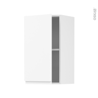 Meuble de cuisine - Haut ouvrant - IPOMA Blanc mat - 1 porte - L40 x H70 x P37 cm