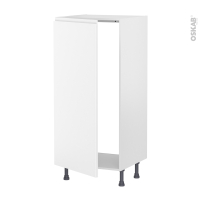 Colonne de cuisine N°27 - Armoire frigo encastrable - IPOMA Blanc mat - 1 porte - L60 x H125 x P58 cm