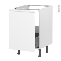 Meuble de cuisine - Sous évier - IPOMA Blanc mat - 1 porte coulissante - L50 x H70 x P58 cm