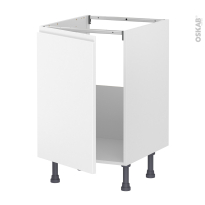 Meuble de cuisine - Sous évier - IPOMA Blanc mat - 1 porte - L50 x H70 x P58 cm