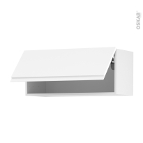 Meuble de cuisine - Haut abattant - IPOMA Blanc mat - 1 porte - L80 x H35 x P37 cm