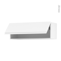 Meuble de cuisine - Haut abattant - IPOMA Blanc mat - 1 porte - L100 x H35 x P37 cm