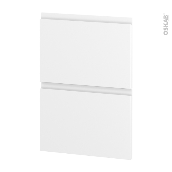 Façades de cuisine - 2 tiroirs N°52 - IPOMA Blanc mat - L40 x H70 cm