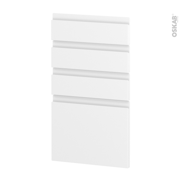 Façades de cuisine - 4 tiroirs N°53 - IPOMA Blanc mat - L40 x H70 cm