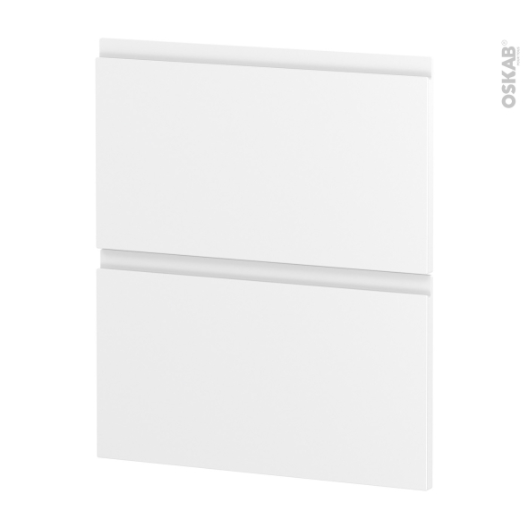 Façades de cuisine - 2 tiroirs N°57 - IPOMA Blanc mat - L60 x H70 cm