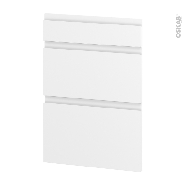 Façades de cuisine - 3 tiroirs N°58 - IPOMA Blanc mat - L60 x H70 cm