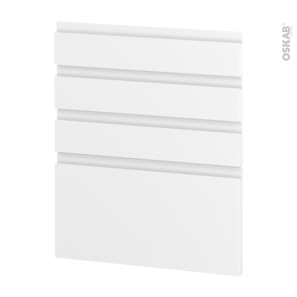 Façades de cuisine - 4 tiroirs N°59 - IPOMA Blanc mat - L60 x H70 cm