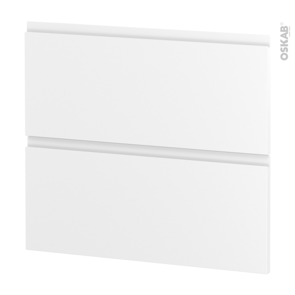 Façades de cuisine - 2 tiroirs N°60 - IPOMA Blanc mat - L80 x H70 cm
