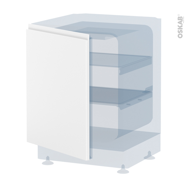 Porte frigo sous plan Intégrable N°21 <br />IPOMA Blanc mat, L60 x H70 cm 