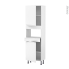 #Colonne de cuisine N°2121 - MO encastrable niche 36/38 - IPOMA Blanc mat - 2 portes 1 tiroir - L60 x H195 x P37 cm