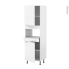 #Colonne de cuisine N°2121 - MO encastrable niche 36/38 - IPOMA Blanc mat - 2 portes 1 tiroir - L60 x H195 x P58 cm