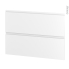 #Façades de cuisine - 2 tiroirs N°61 - IPOMA Blanc mat - L100 x H70 cm