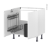 #Meuble de cuisine - Sous évier - IPOMA Blanc mat - 2 portes lessiviel poubelle ronde - L80 x H70 x P58 cm
