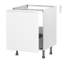 #Meuble de cuisine - Sous évier - IPOMA Blanc mat - 1 porte coulissante - L60 x H70 x P58 cm