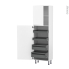 #Colonne de cuisine N°2127 - Armoire de rangement - IPOMA Blanc mat - 4 tiroirs à l'anglaise - L60 x H195 x P37 cm