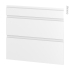 #Façades de cuisine - 3 tiroirs N°74 - IPOMA Blanc mat - L80 x H70 cm