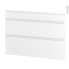 #Façades de cuisine 3 tiroirs N°75 <br />IPOMA Blanc mat, L100 x H70 cm 